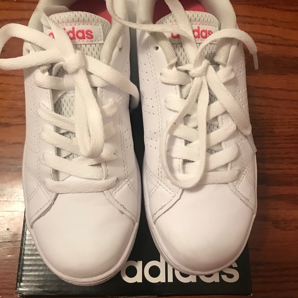 Adidas white kids sneakers size 2